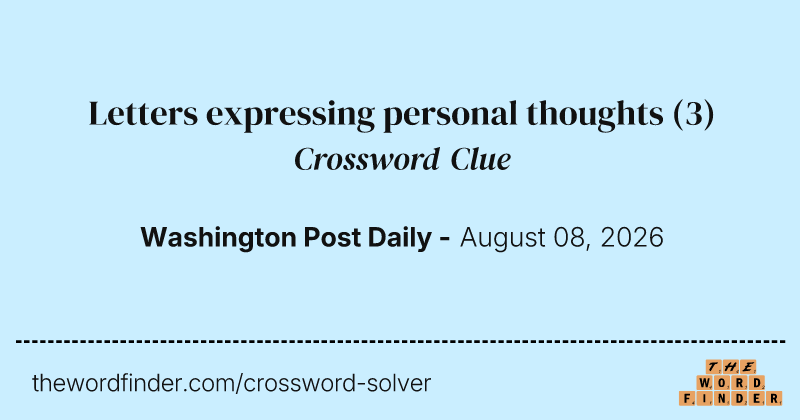 Letters expressing personal thoughts crossword clue image