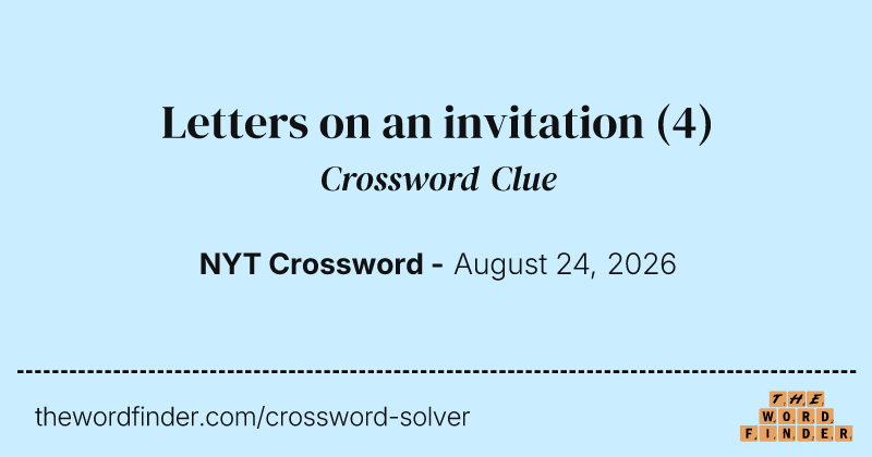 Letters on an invitation crossword clue image