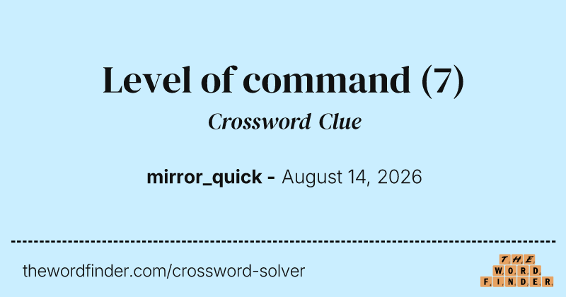 Level of command crossword clue image