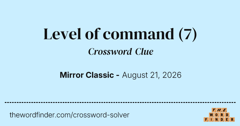 Level of command crossword clue image
