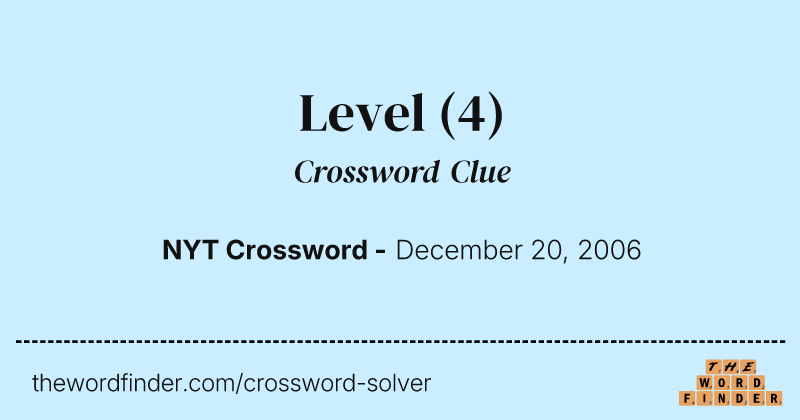 Level crossword clue image