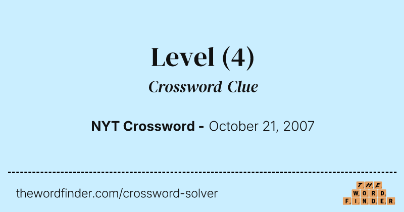 Level crossword clue image