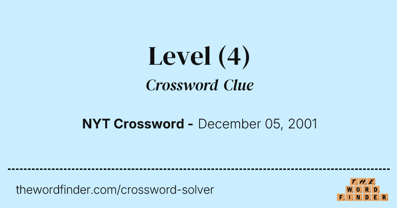 Level crossword clue image