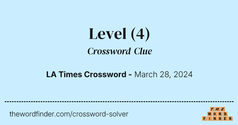 Level crossword clue image