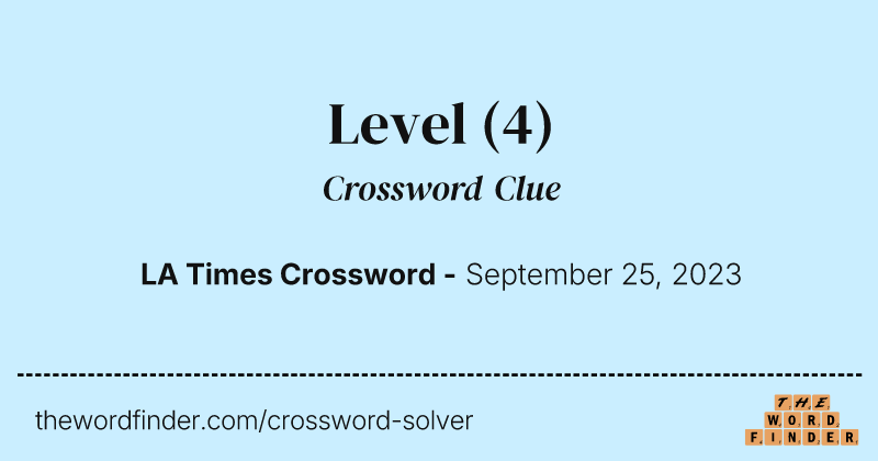 Level crossword clue image