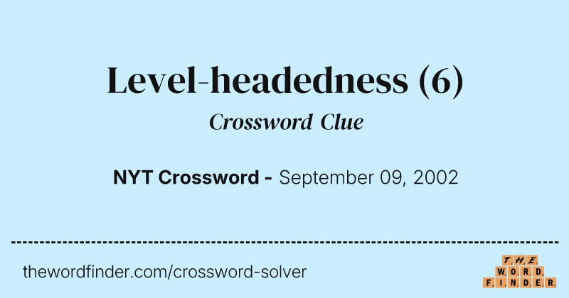 Level-headedness crossword clue image