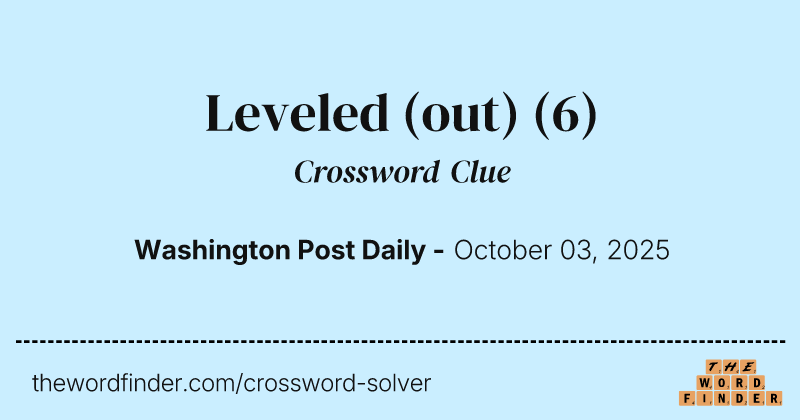 Leveled (out) crossword clue image