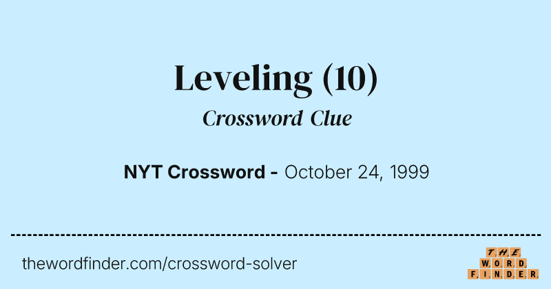 Leveling crossword clue image