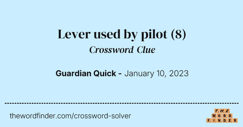 Lever used by pilot crossword clue image