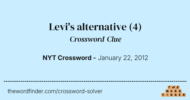 Levi's alternative crossword clue image