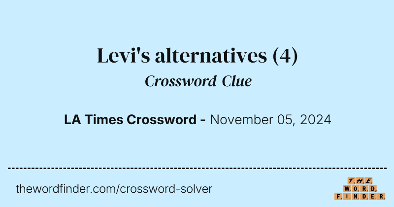 Levi's alternatives crossword clue image