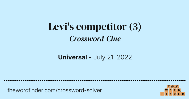 Levi's competitor crossword clue image