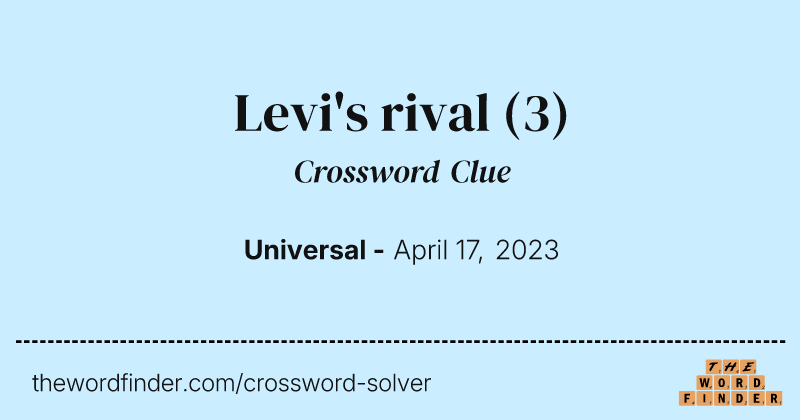 Levi's rival crossword clue image