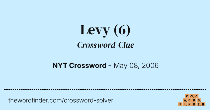 Levy crossword clue image