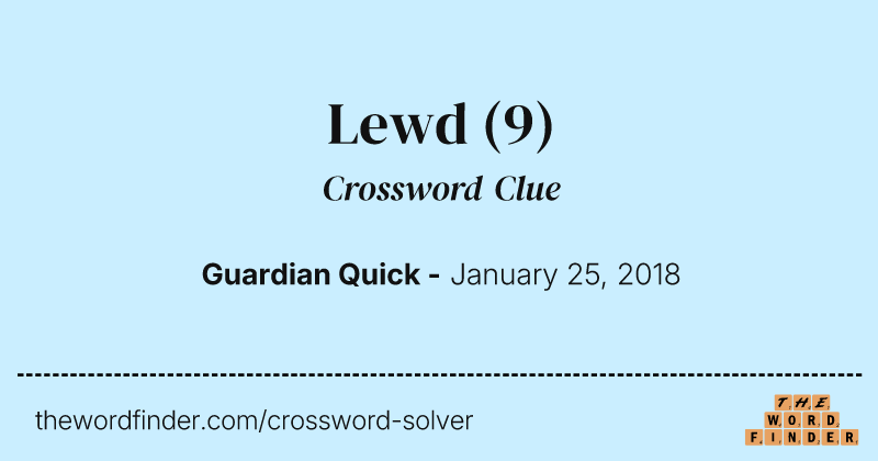Lewd crossword clue image