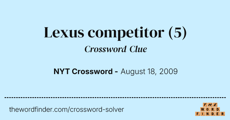 Lexus competitor crossword clue image