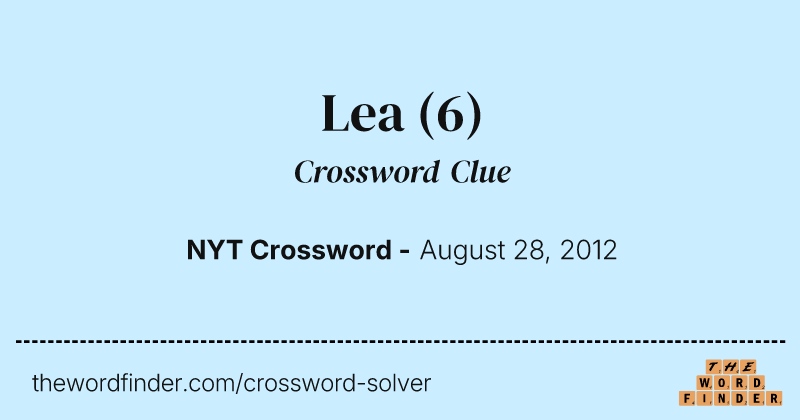 Lea crossword clue image