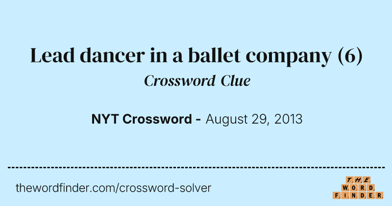 Lead dancer in a ballet company crossword clue image