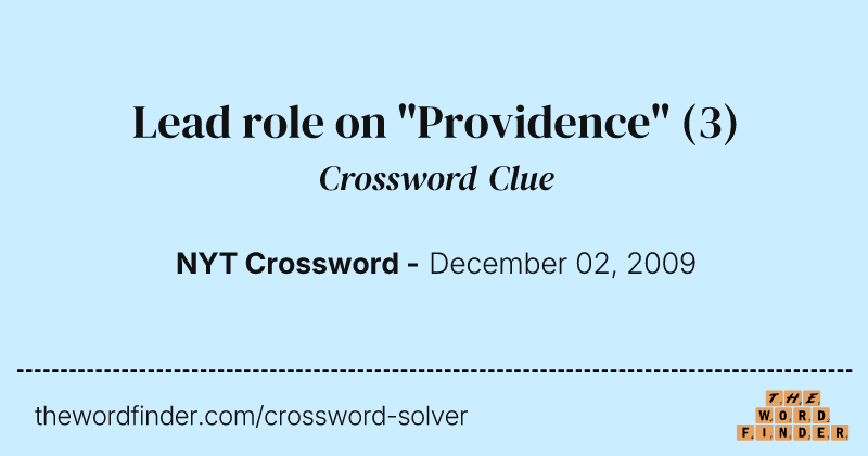 Lead role on "Providence" crossword clue image