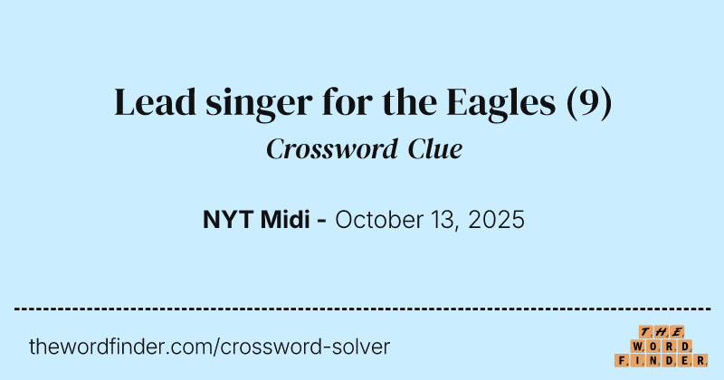 Lead singer for the Eagles crossword clue image