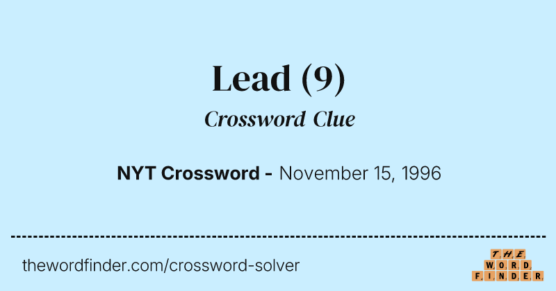 Lead crossword clue image