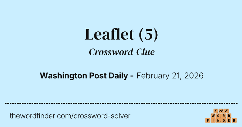 Leaflet crossword clue image