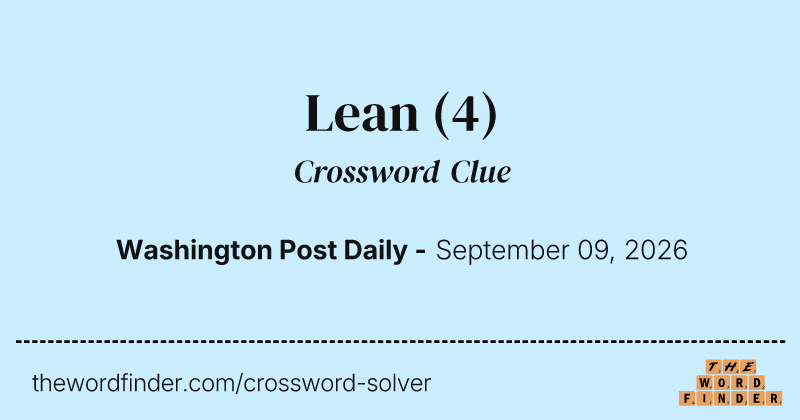 Lean crossword clue image