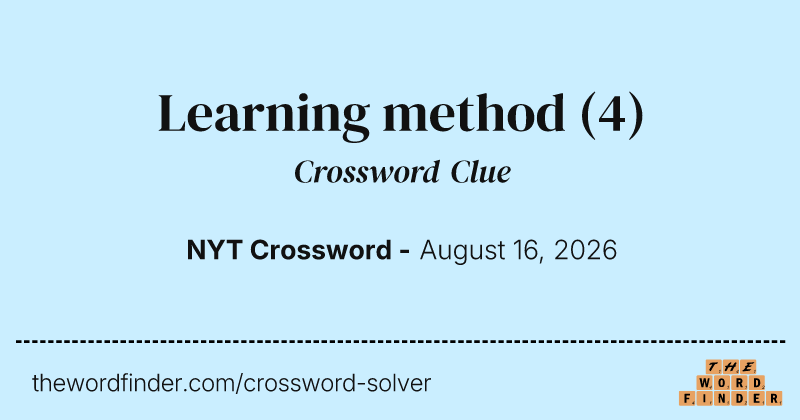Learning method crossword clue image