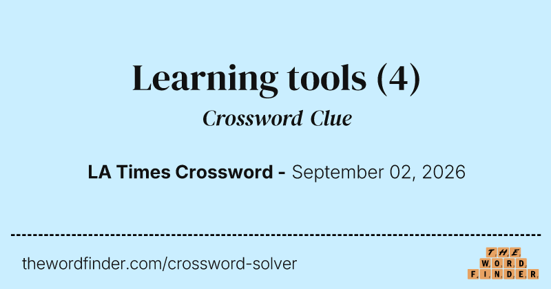 Learning tools crossword clue image