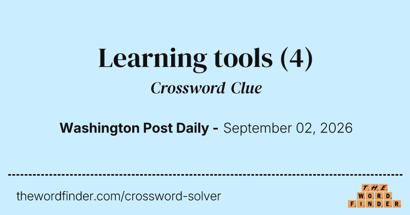 Learning tools crossword clue image