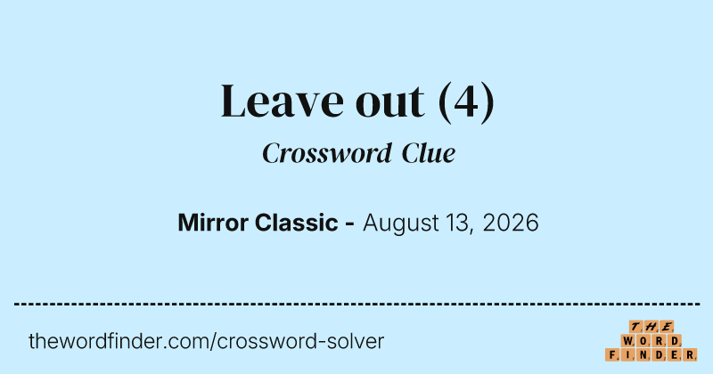 Leave out crossword clue image