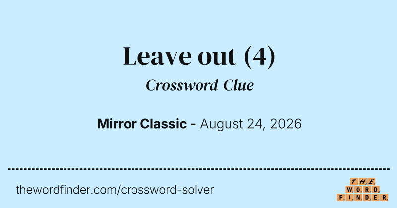 Leave out crossword clue image