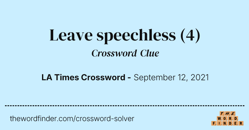 Leave speechless crossword clue image