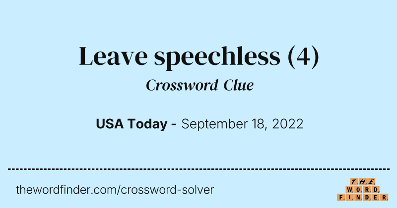 Leave speechless crossword clue image