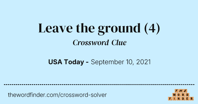 Leave the ground crossword clue image