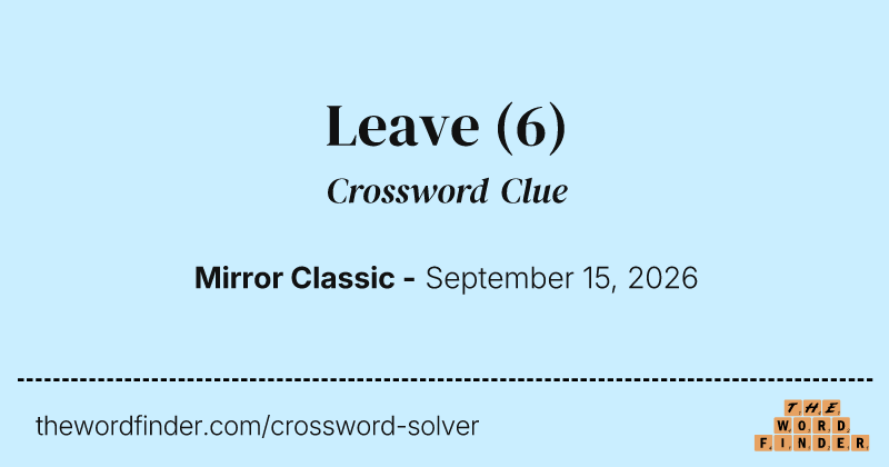Leave crossword clue image