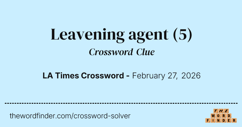Leavening agent crossword clue image
