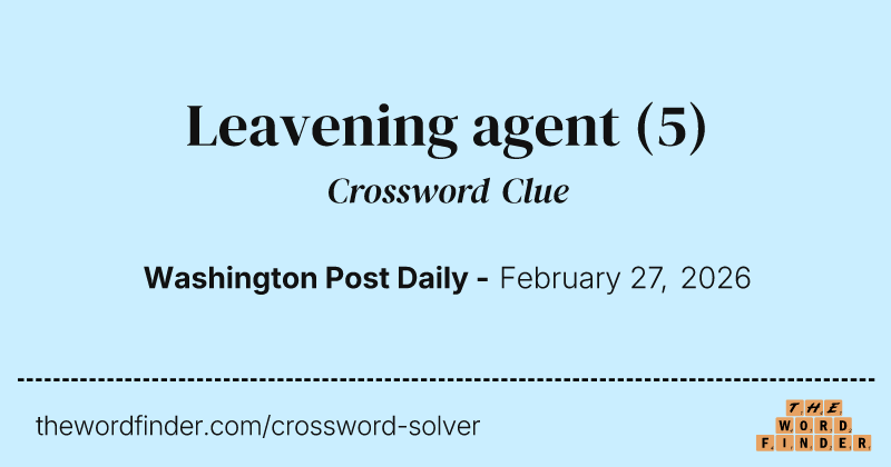 Leavening agent crossword clue image