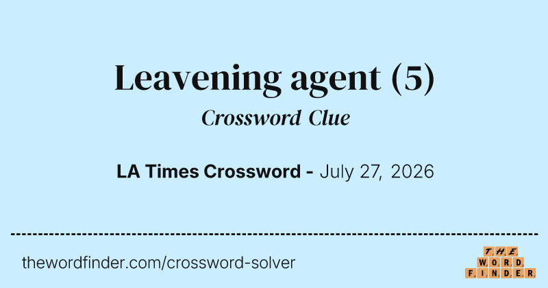 Leavening agent crossword clue image