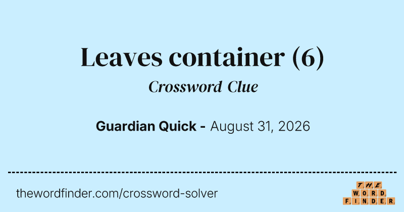 Leaves container crossword clue image