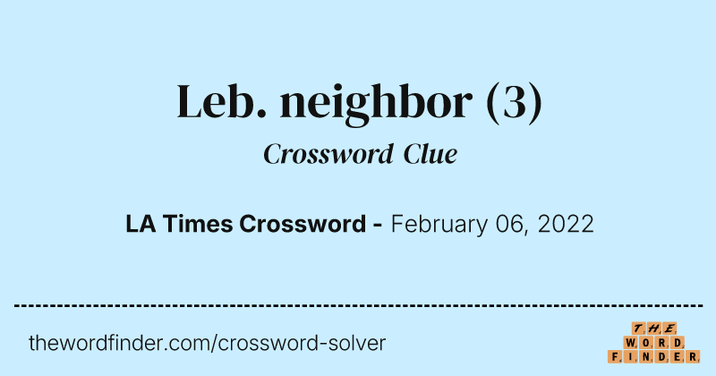 Leb. neighbor crossword clue image