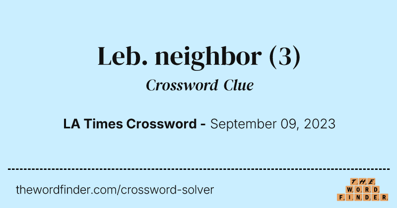 Leb. neighbor crossword clue image
