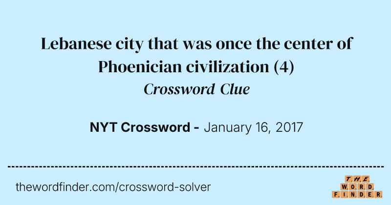 Lebanese city that was once the center of Phoenician civilization crossword clue image