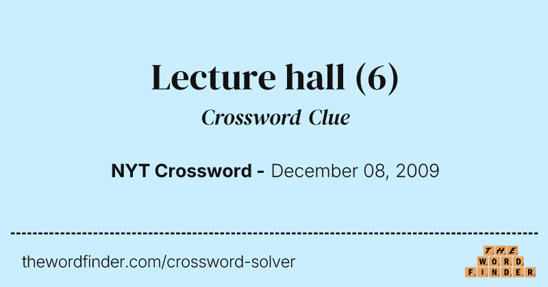 Lecture hall crossword clue image
