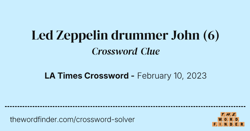 Led Zeppelin drummer John crossword clue image