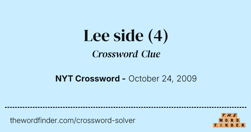 Lee side crossword clue image