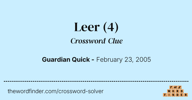 Leer crossword clue image