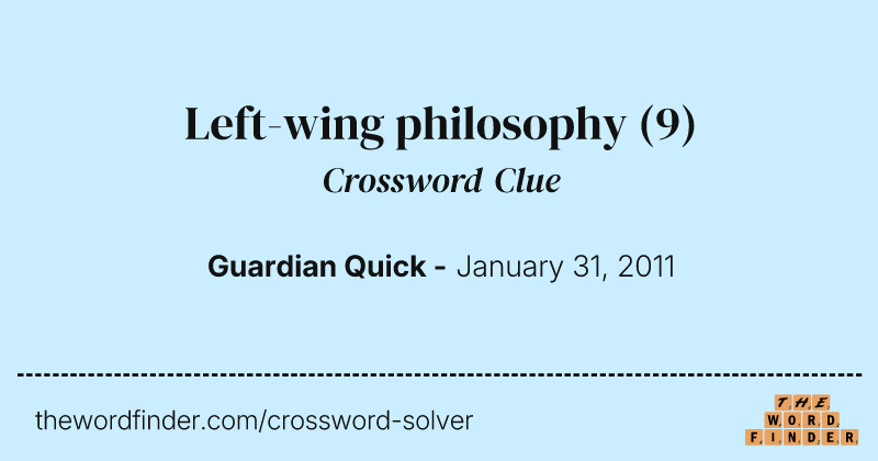 Left-wing philosophy crossword clue image