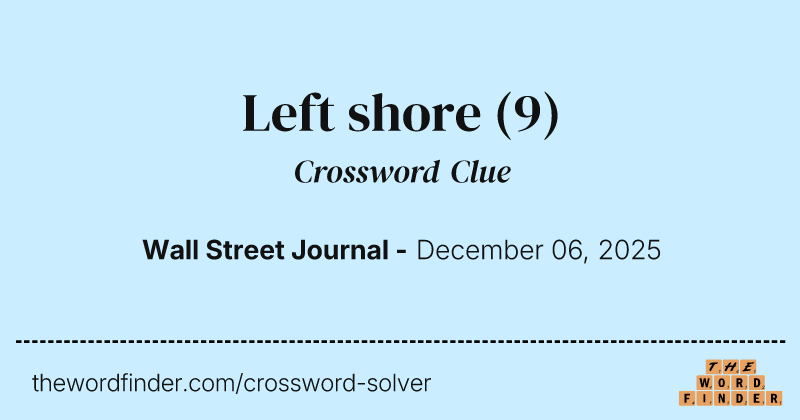 Left shore crossword clue image