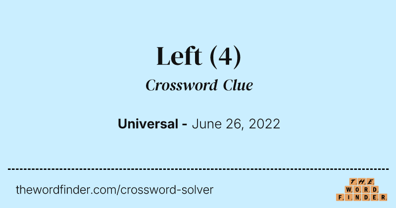 Left crossword clue image